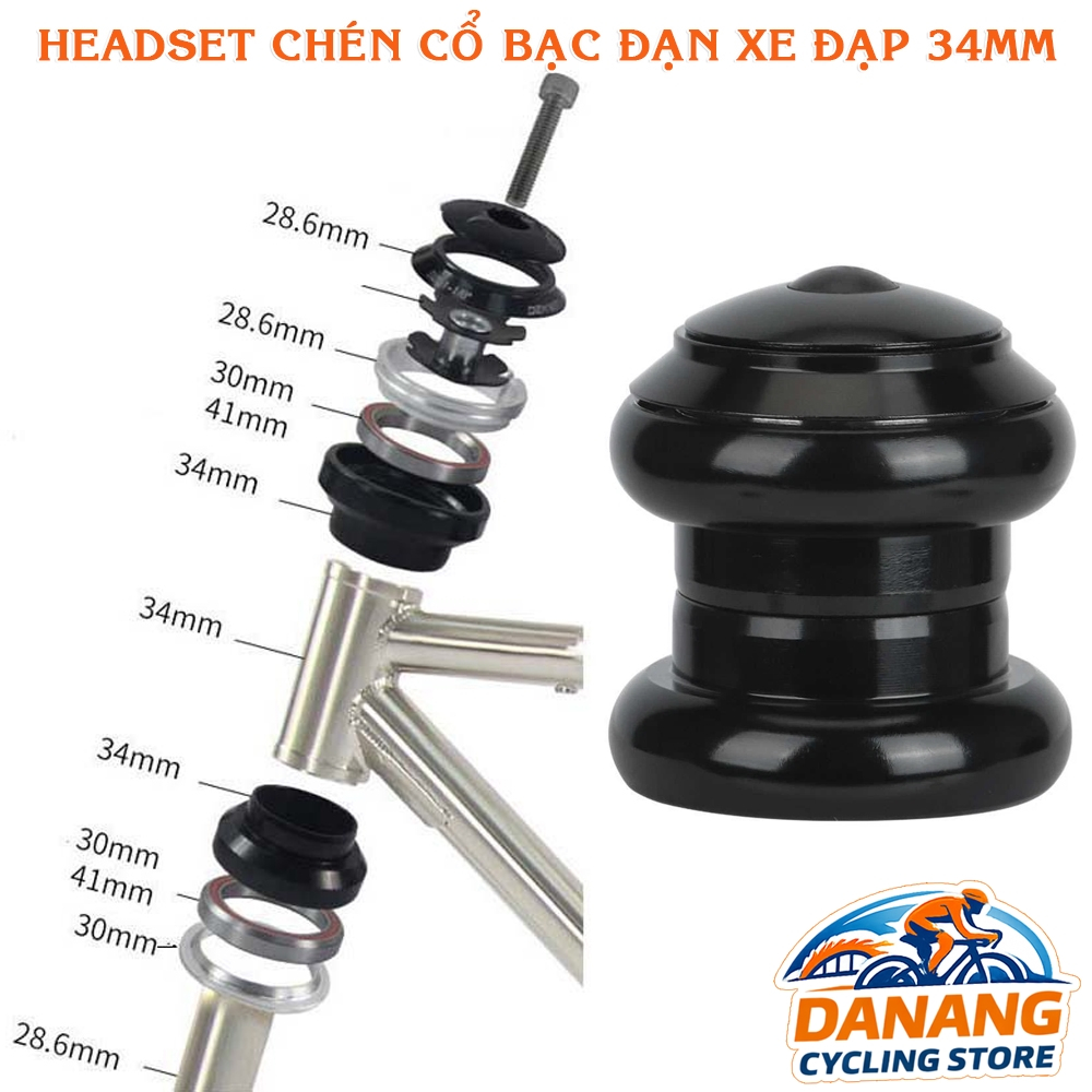 Chén Cổ Thả (Bát Phốt) Bạc Đạn Xe Đạp Headset - Cỡ 34mm / 44mm