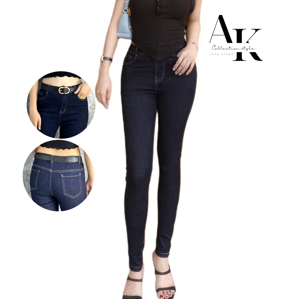 Quần Jean Nữ D10 AKJ ống ôm co giãn