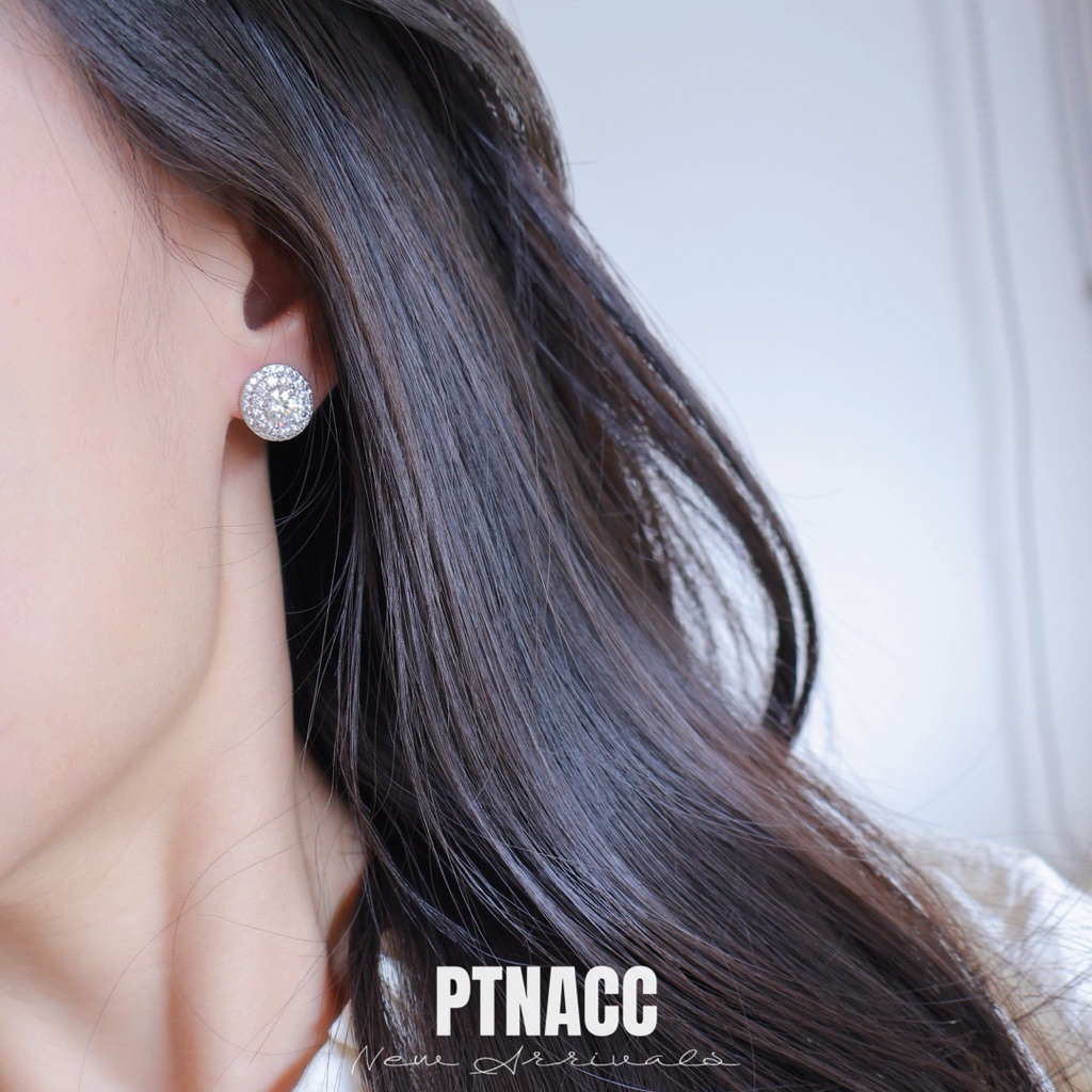 PTNACC Bông tai Xuping đá cz tròn viền tấm sang trọng
