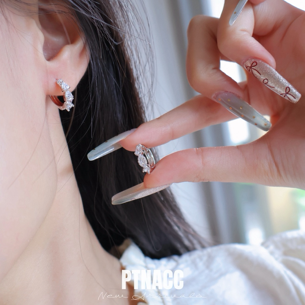 PTNACC Bông khoen tròn xuping đính đá cz sáng dễ thương