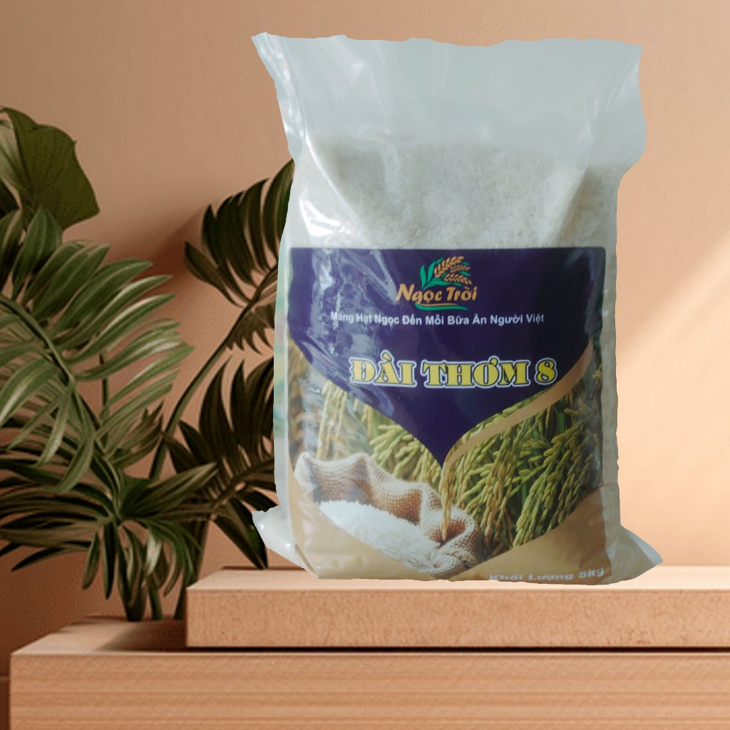 Gạo Đài Thơm 8 - 5kg - cơm mềm, dẻo, thơm nhẹ tự nhiên