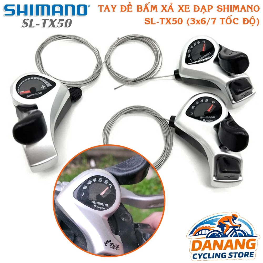 Tay Đề Bấm Xả Xe Đạp SHIMANO SL TX50 3x6/3x7 Tốc Độ – Chính Hãng