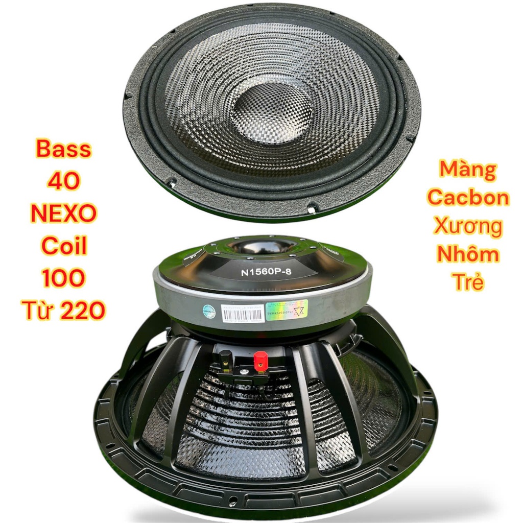loa bass sub 40 NEXO coil 100 từ 220 - màng cacbon hàng cao cấp - bass siêu mạnh - giá 1 loa