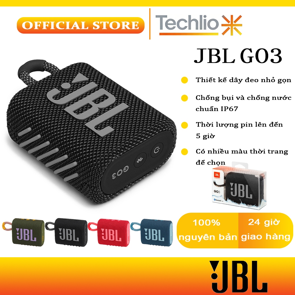 Loa Di Động Bluetooth JBL Go 3/JBL GO3 - Ngoài trời, Chống nước, Âm lượng siêu lớn