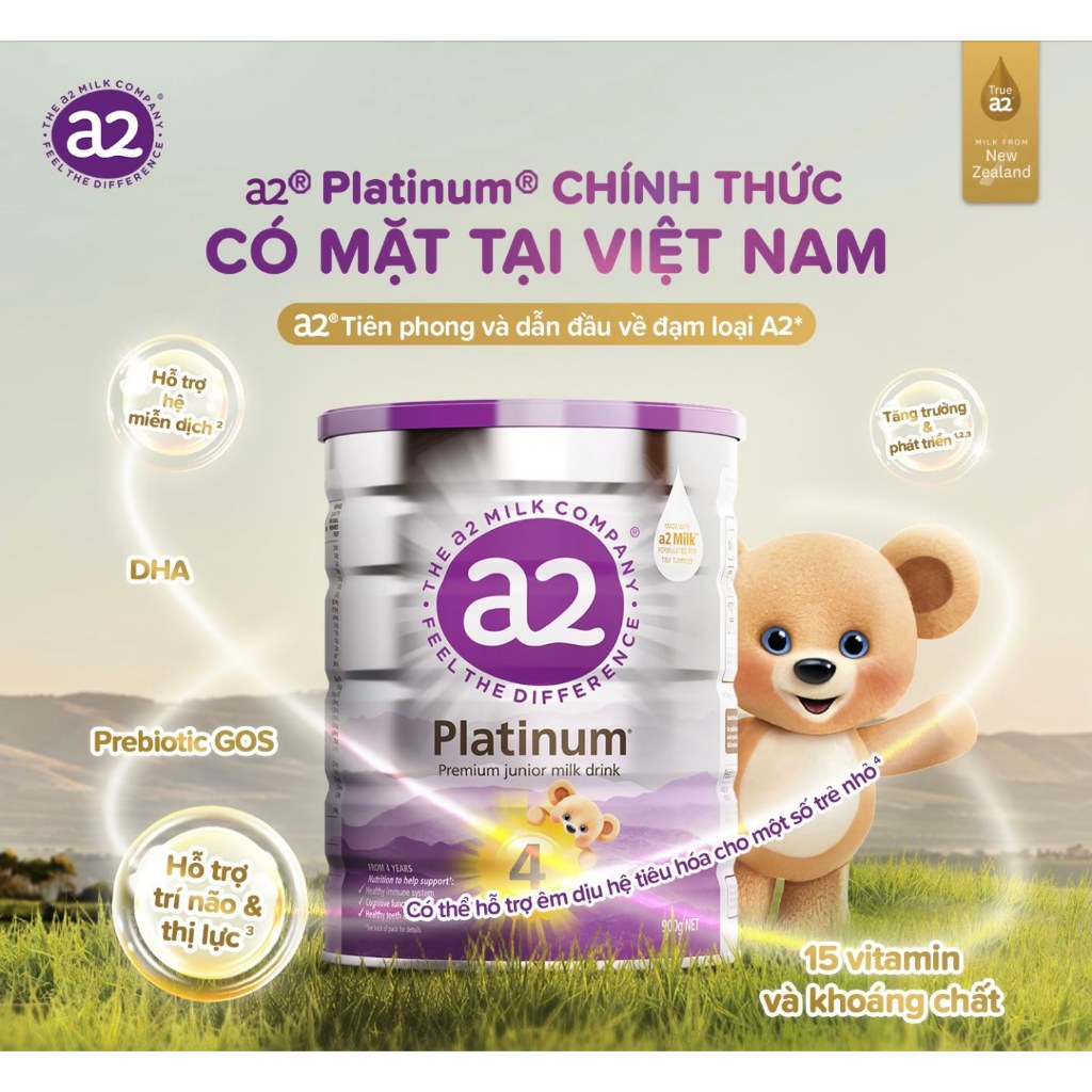 Sữa a2 Platinum số 1, 2, 3 (900g) – Đạm A2 dễ tiêu hóa, hỗ trợ bé phát triển toàn diện