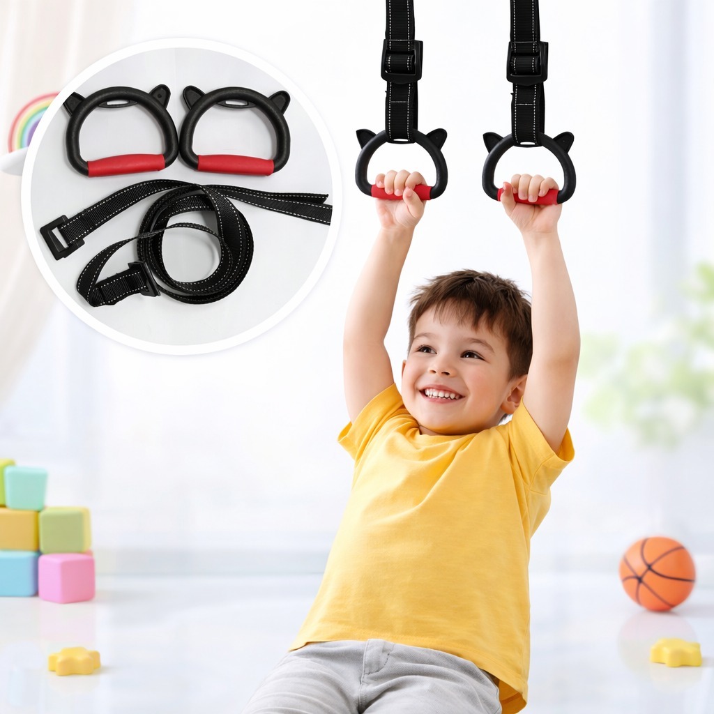 Bộ Vòng Treo Xà Đơn Cho Trẻ Em – Gymnastic Rings Tăng Chiều Cao, Chống Gù Lưng, Vận Động Tại Nhà