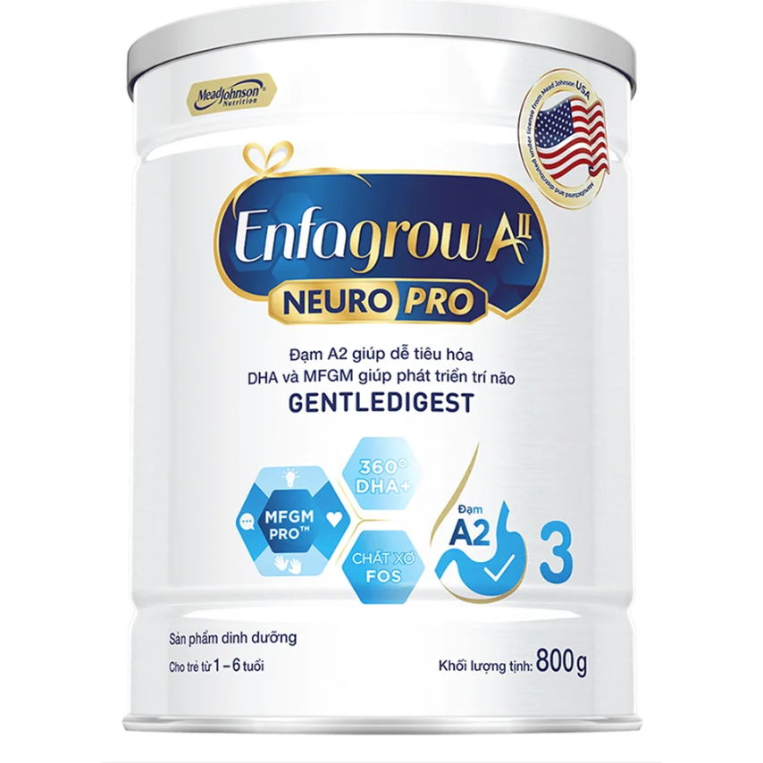 Sữa Enfagrow A2 NeuroPro số 3 800g (1 - 6 tuổi)