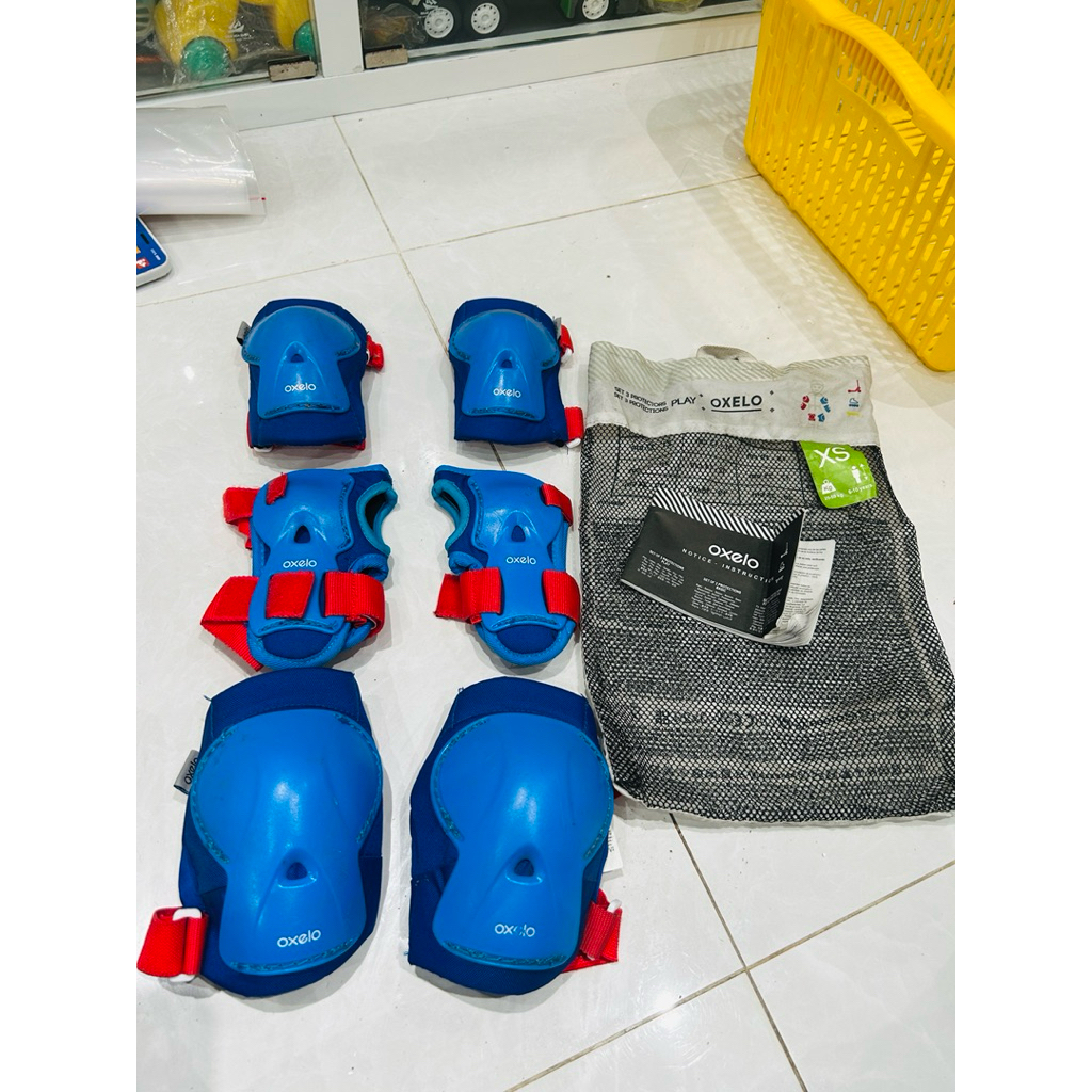 Bộ giáp bảo hộ bảo vệ 6 món cho các bé trượt patin, scooter hoặc tập xe đạp Oxelo Decathlon dành cho