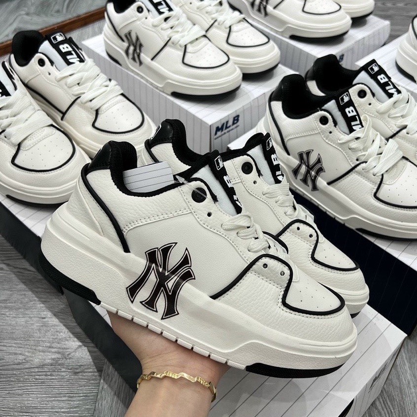 Giày MLB chunky line Giày thể thao MLB NY đen bản bassic hàng cao cấp đầy đủ phụ kiện full size nam nữ