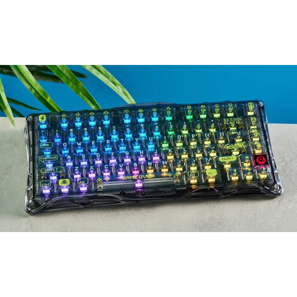 Bàn Phím Cơ Gravastar Mercury K1 Lite | Transparent Black 3 mode