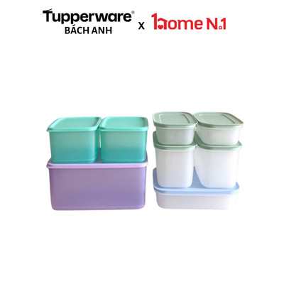 Combo trữ đông dẻo và trữ mát Tupperware Freezable và Cubix Starter - Bảo hành trọn đời - Nhựa nguyên sinh an toàn