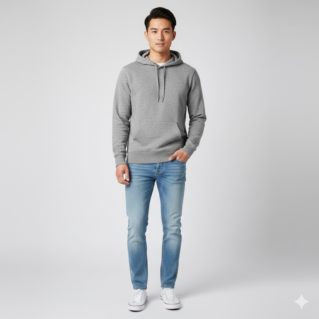 ÁO HOODIE NAM H. M REGULAR FIT HOODIES- SIZE M