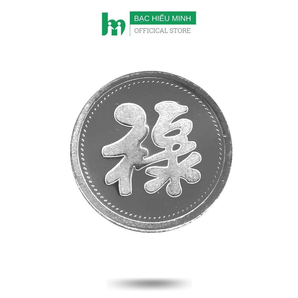 Đồng bạc cạo gió Chữ Lộc May Mắn Đường Kính 2.3cm Bạc Ta Nguyên Chất S99 BẠC HIỂU MINH XDG8S