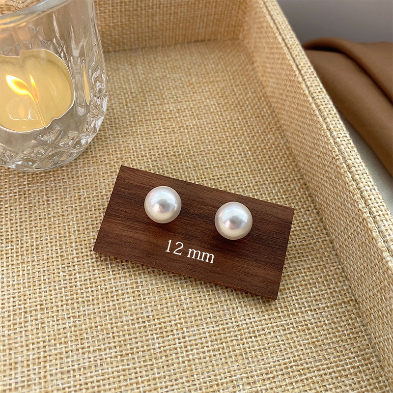 Bông tai đinh tán hạt trai nhiều size KT18