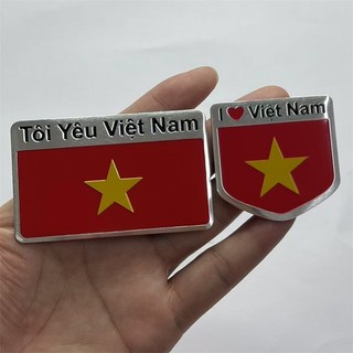 Tem nhôm dán xe cờ Việt Nam
