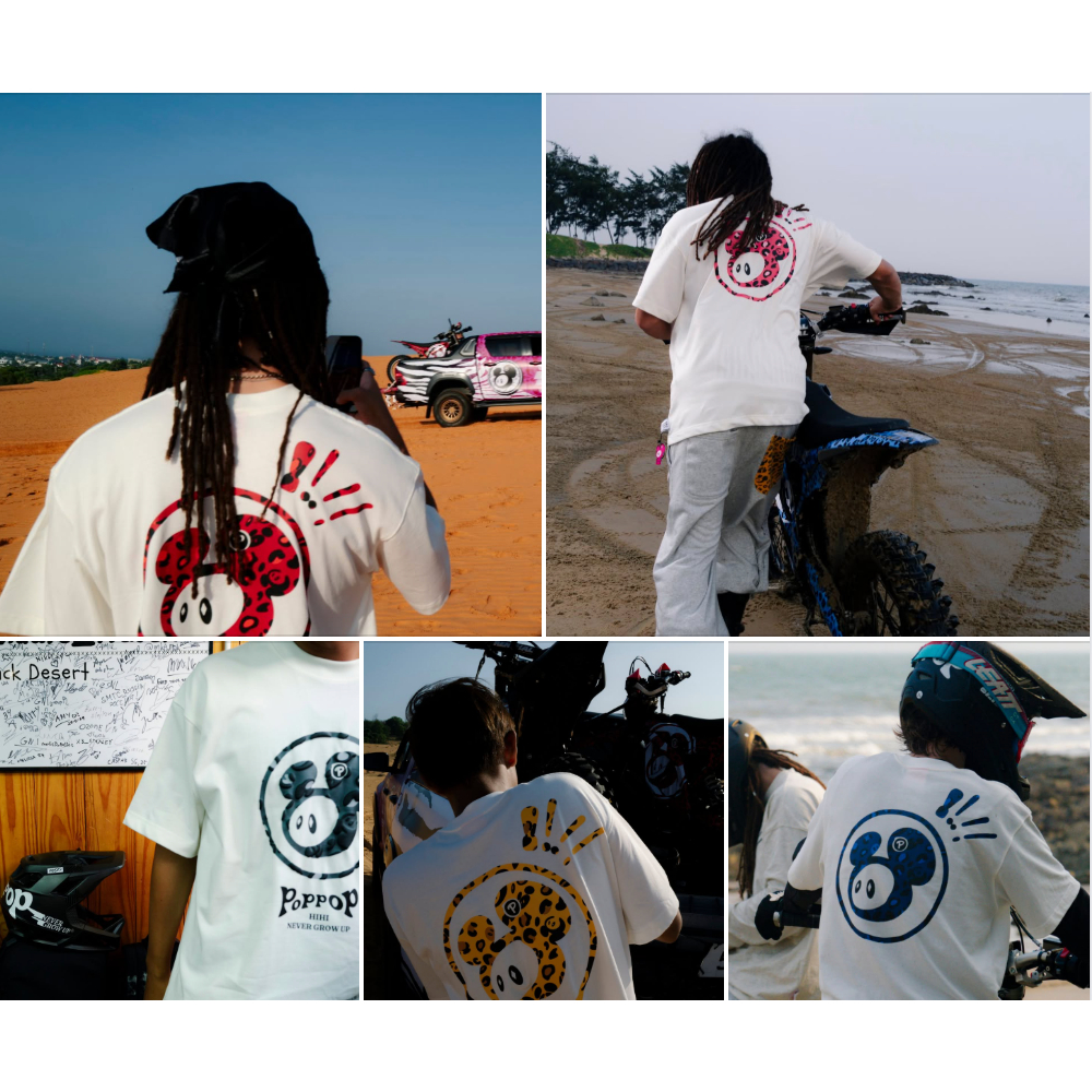 𝐏𝐎𝐏𝐏𝐎𝐏 𝐇𝐈𝐇𝐈 | ÁO THUN POPPOP HIHI MASCOT / TRẮNG