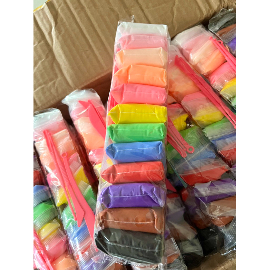 Đất sét tự khô, đất nặn siêu nhẹ set 12 màu