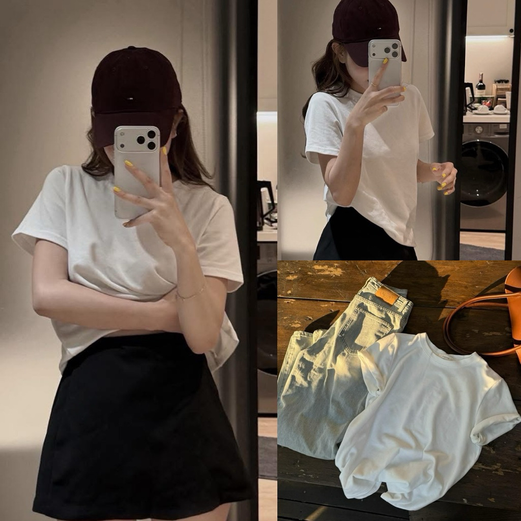 Áo phông trắng cộc tay chất cotton mềm mát,hàng QCCC nangstudio2017 mã A1259