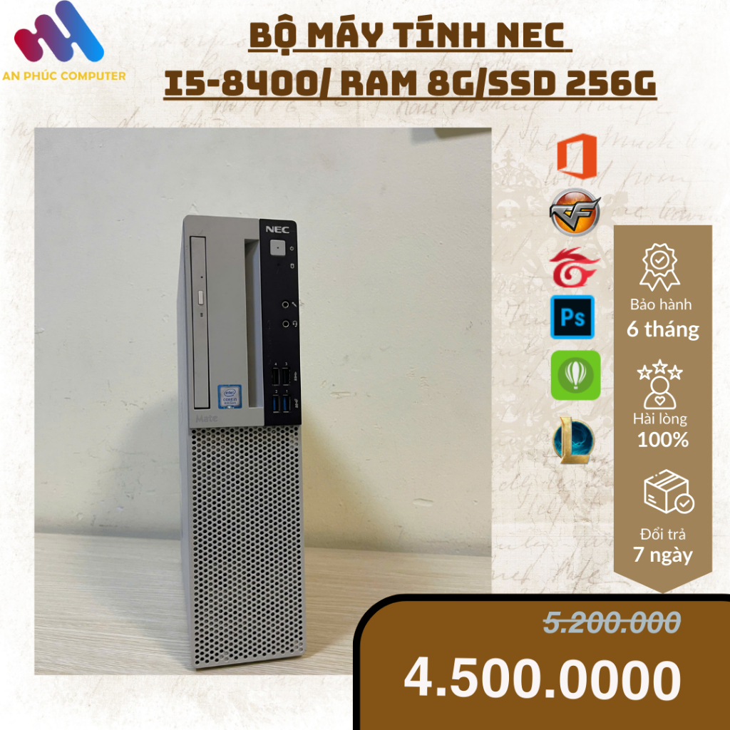 Bộ máy tính  NEC i5-8400/ RAM 8G/SSD 256G