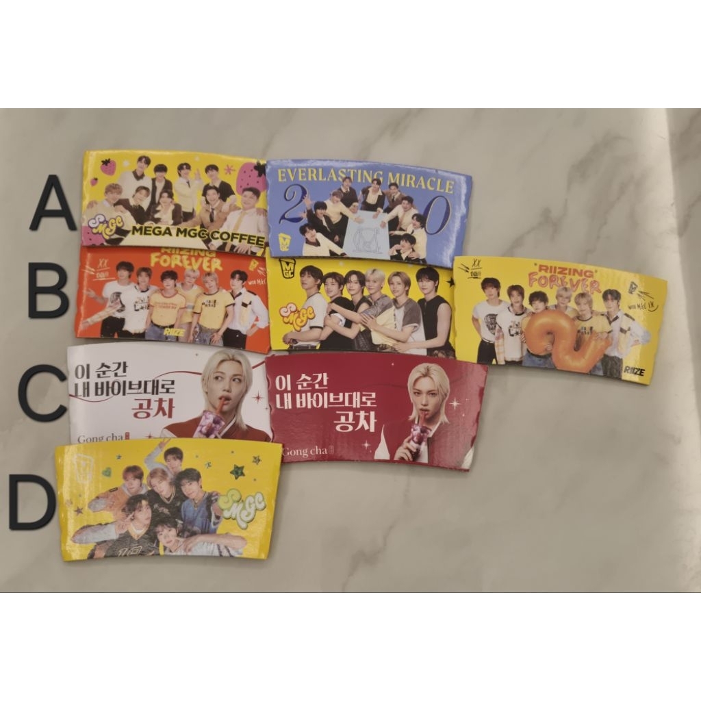 Cup holder giấy Gongcha Mega Hàn ( FELIX StrayKids, Super Junior, Riize, NCT WISH)