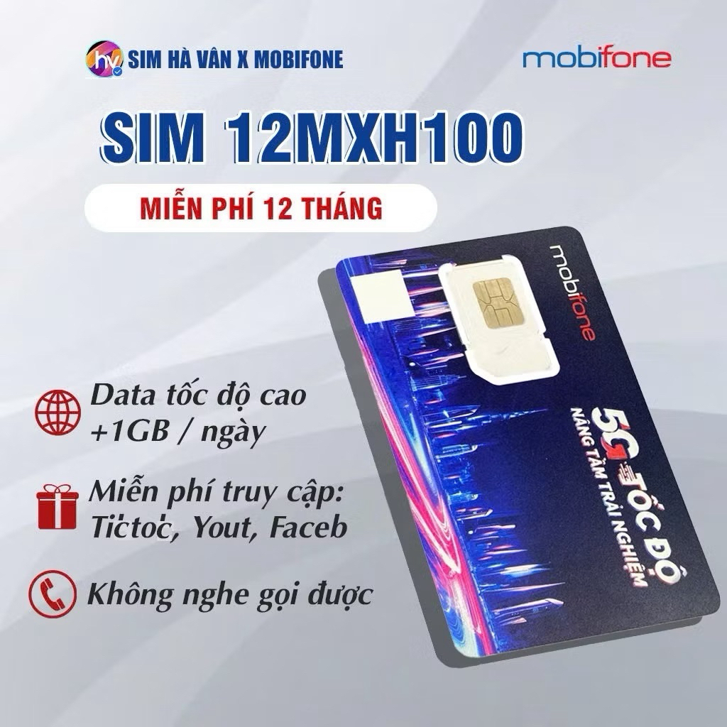 Sim MXH100 MobiFone thả ga mạng xã hội free tháng đầu chỉ 100k tháng