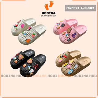 Dép Sục Rọ Nữ Siêu Nhẹ Chất Liệu Nhựa EVA Chống Thấm Nước Kèm 10 Charm Cao Cấp