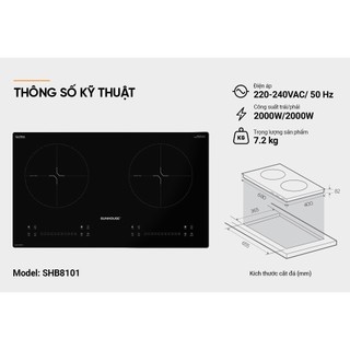 Bếp điện từ đôi Sunhouse SHB 8101 Series 8.0 NEW 2026, INVERTER Tiết Kiệm Điện - Bảo hành 3 năm