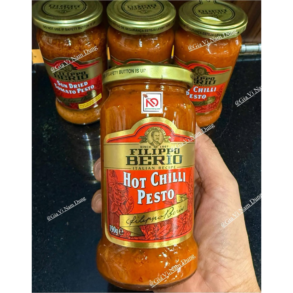 Xốt Pesto Ớt Cay Filippo Berio (Filippo Berio Hot Chilli Pesto) 190gr