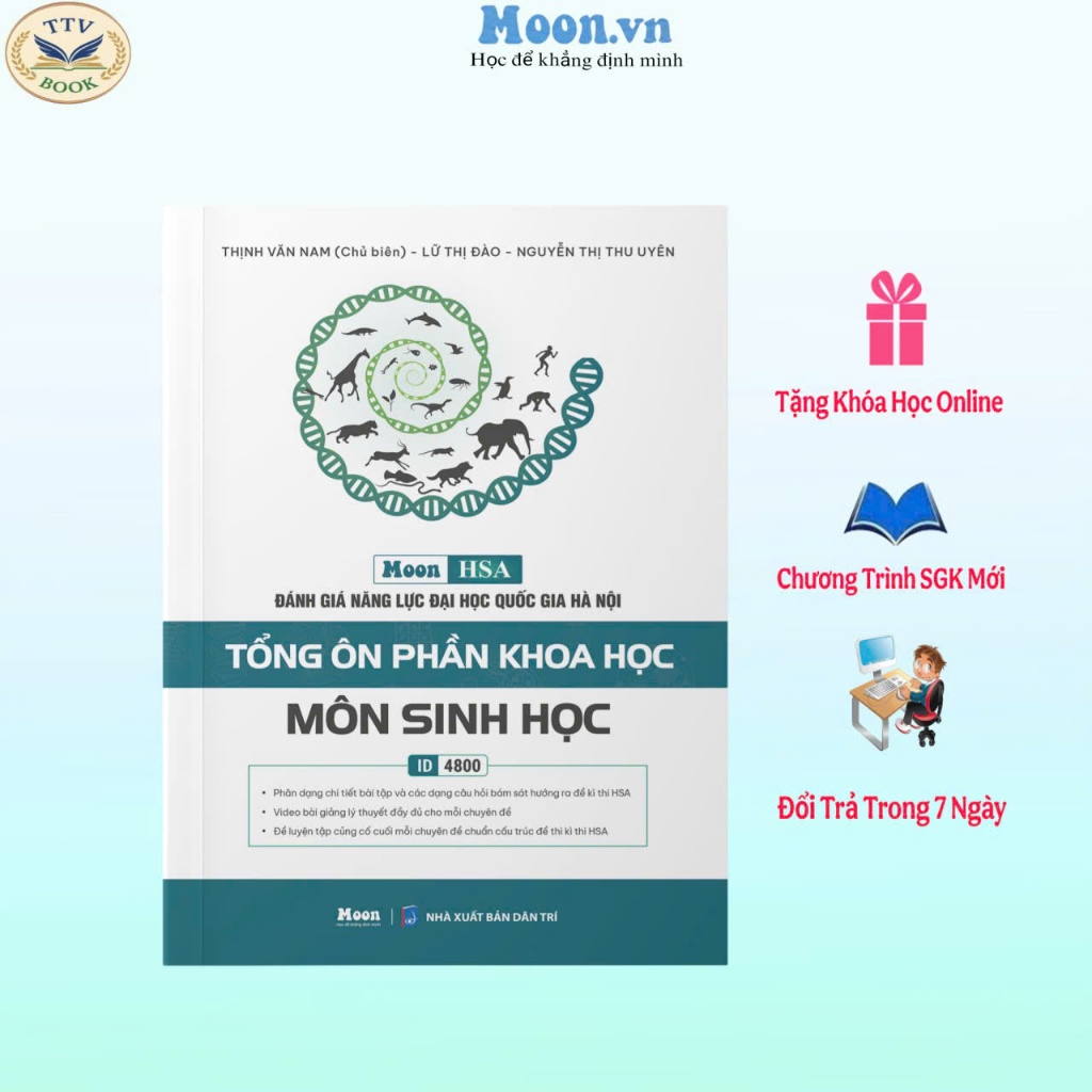 Sách Tổng ôn phần Khoa Học - môn Sinh Học ôn thi đánh giá năng lực Đại học Quốc Gia Hà Nội [HSA 2025