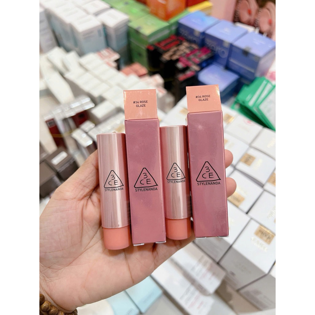 [CHÍNH HÃNG 100%] SON DƯỠNG 3CE GLAZY LIP GLOW #34 ROSE GLAZE