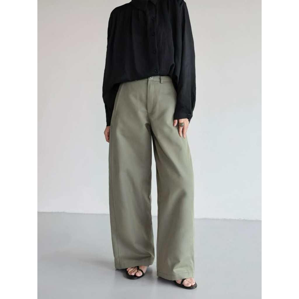 Quần kaki dài ống rộng form xuông hack dáng, quần công sở trẻ trung basic dễ phối dễ mặc đủ size S M L | BigBuy360 - bigbuy360.vn