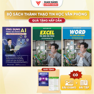Combo 3 Sách Ứng Dụng AI, Sách Excel Và Sách Word - Ứng Dụng Văn Phòng Từ Cơ Bản Đến Nâng Cao