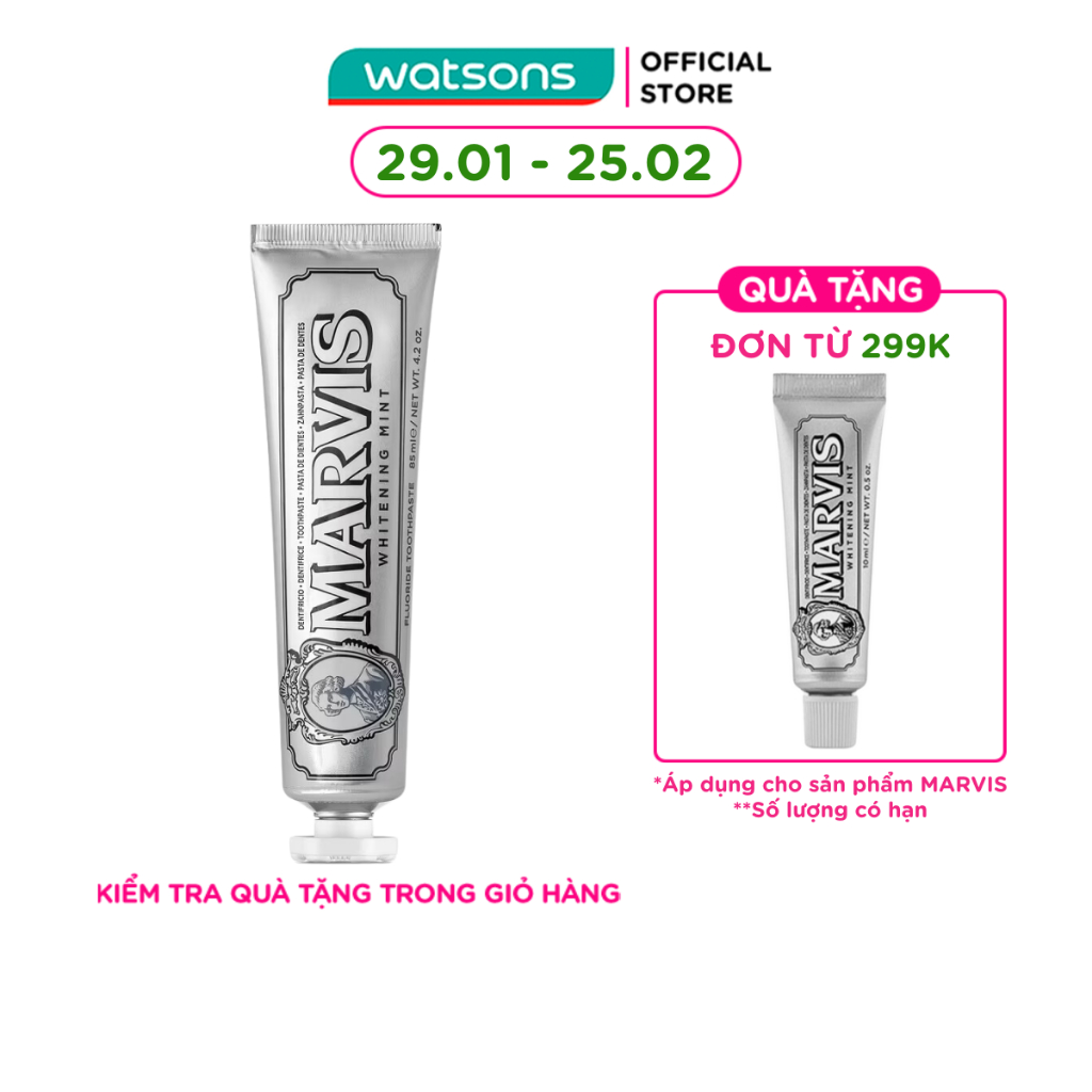 Kem Đánh Răng Marvis Whitening Mint 85ml