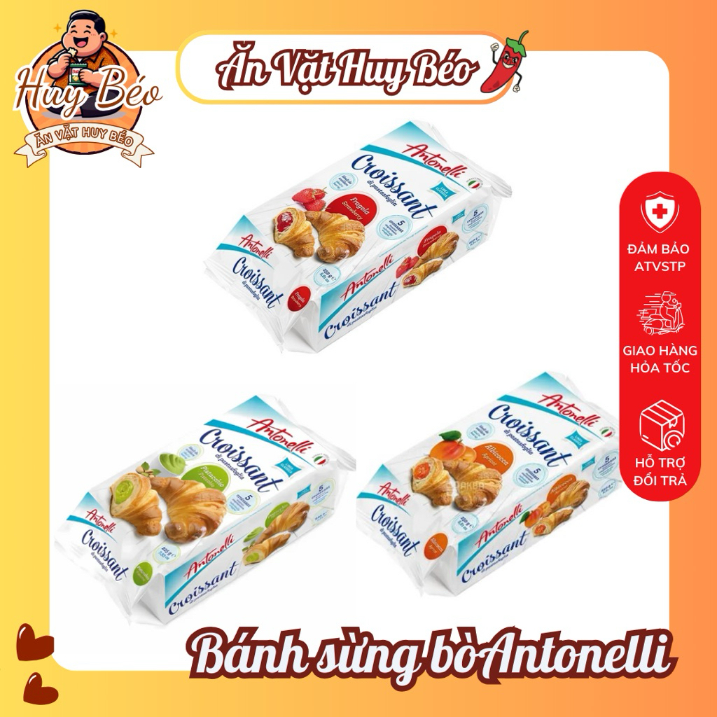 Bánh Sừng Bò Antonelli Croissant 250g (5 Bánh) – Bánh Ngọt Mềm Thơm Nhiều Vị