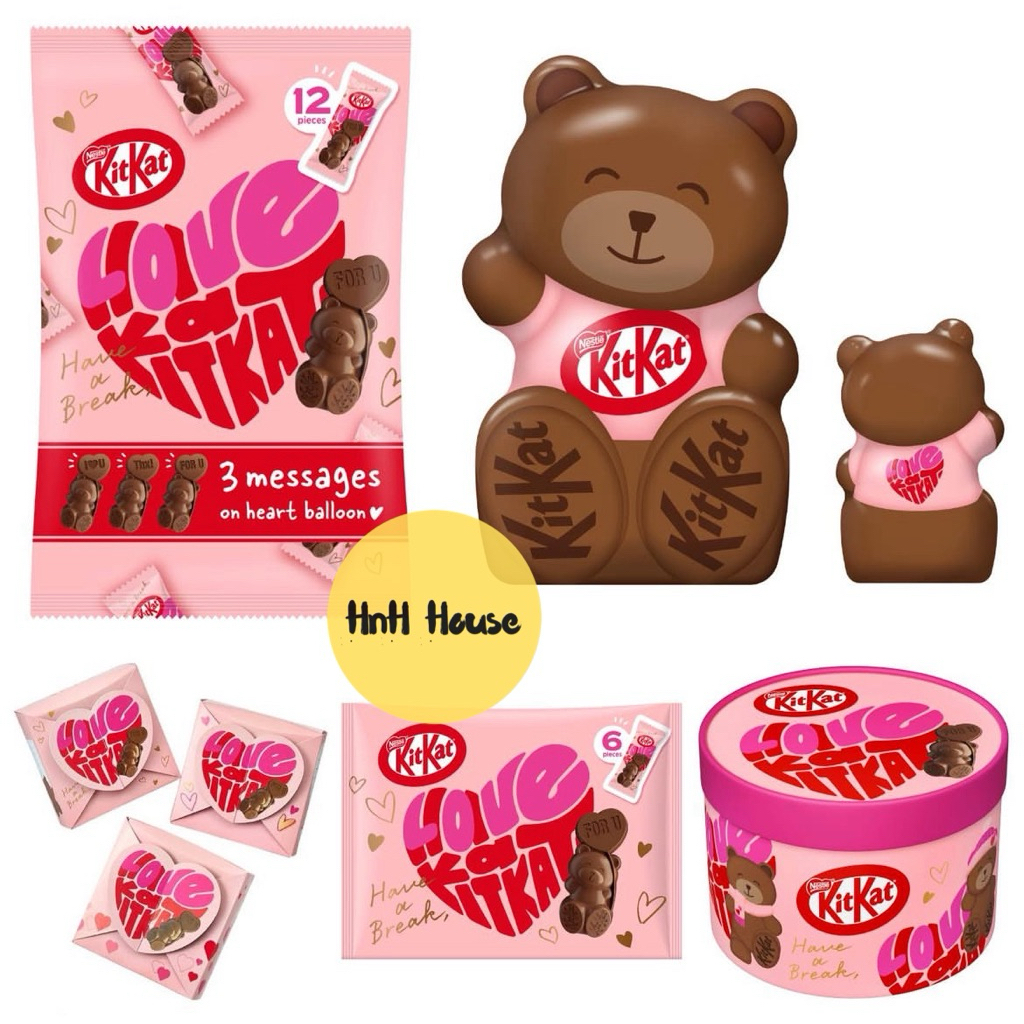 [CHỈ SHIP MIỀN NAM] KitKat Gấu Valentine Heartful Bear, Hộp quà Kitkat Valentine Bản Giới Hạn Nội Đị