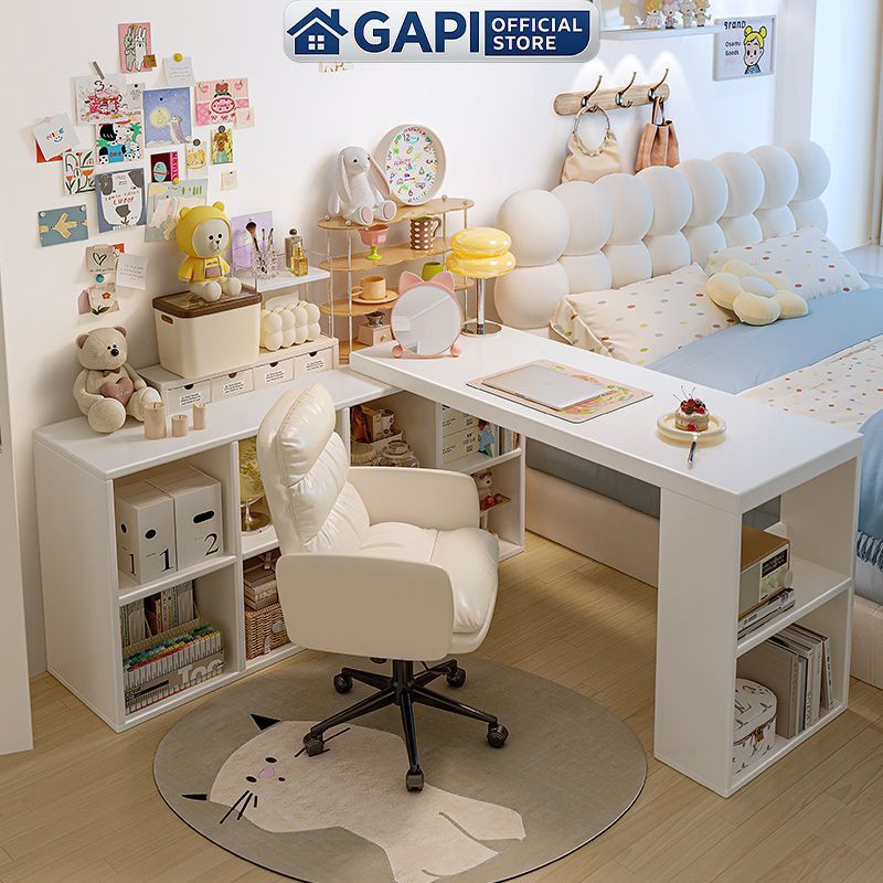 Bàn làm việc chống gù kèm kệ sách GAPI thông minh phong cách Nordic - GP368
