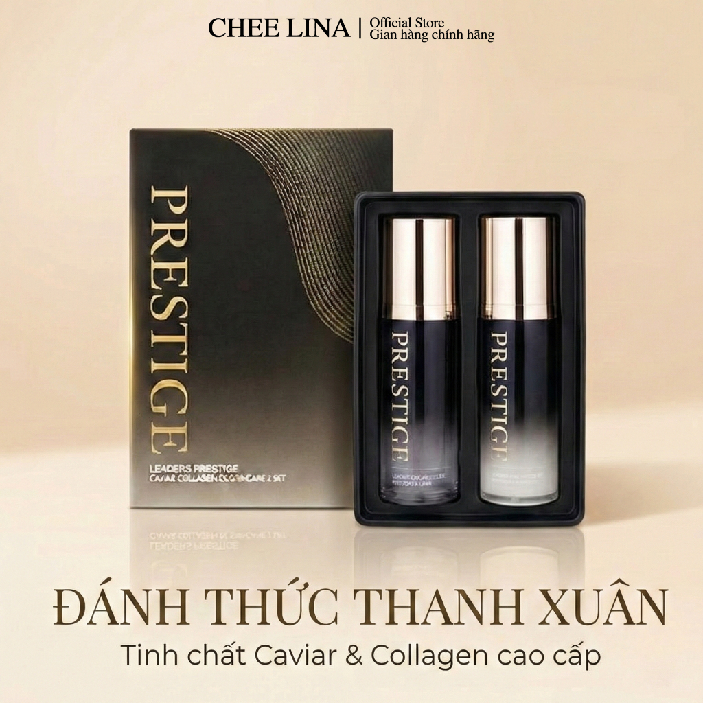 Bộ Đôi Dưỡng Da Leaders Prestige Caviar Collagen EX Chống Lão Hóa Căng Bóng Da | Chee Lina Official 