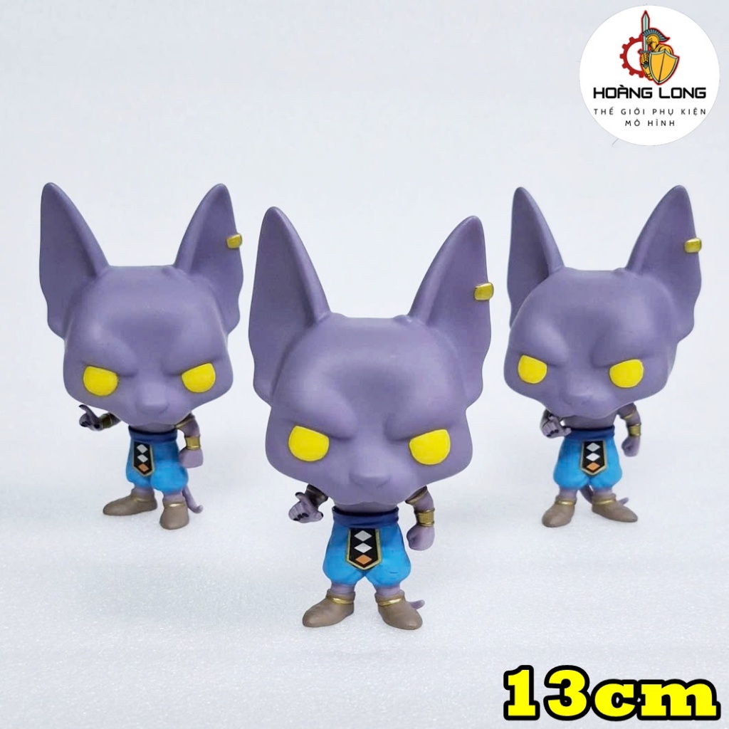 Mô hình Dragonball, Thần Beerus Chibi 13cm, figure 7 Viên Ngọc Rồng, kèm hộp, bàn làm việc(phụ kiện 