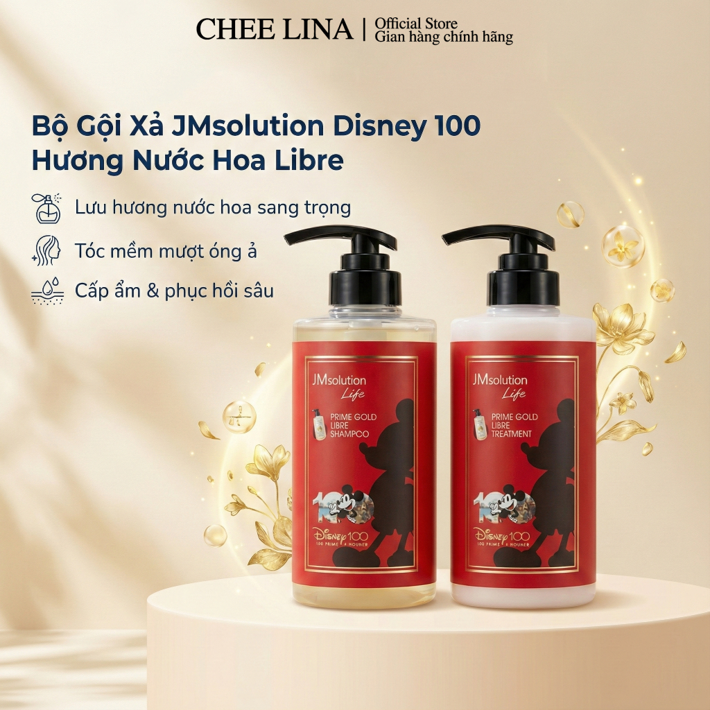 Bộ Dầu Gội Xả JM Solution Life Prime Gold Libre Phục Hồi Tóc Chai 500ml x 2 | Chee Lina Official Sto