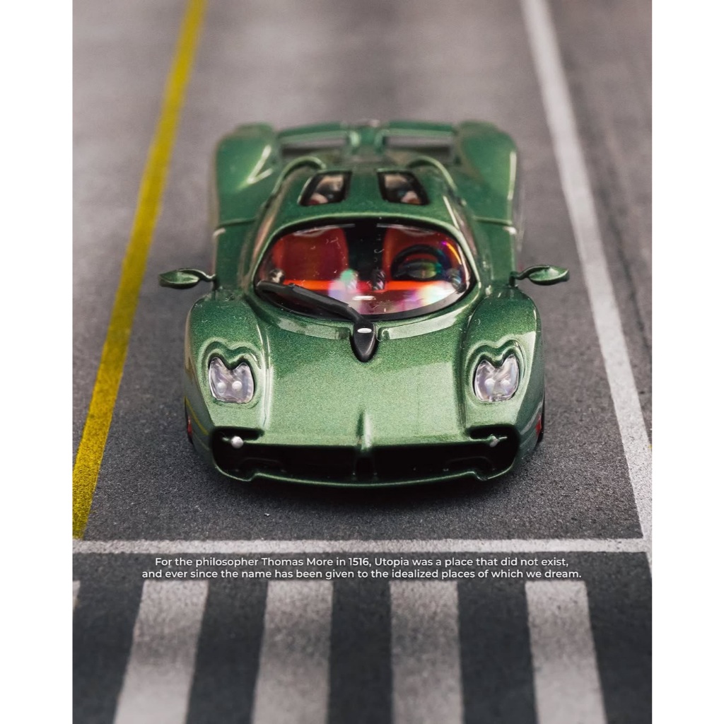 (Loose Đẹp) Xe Mô Hình 1:64 CM Model - Pagani Utopia Metallic Green Xanh Lá