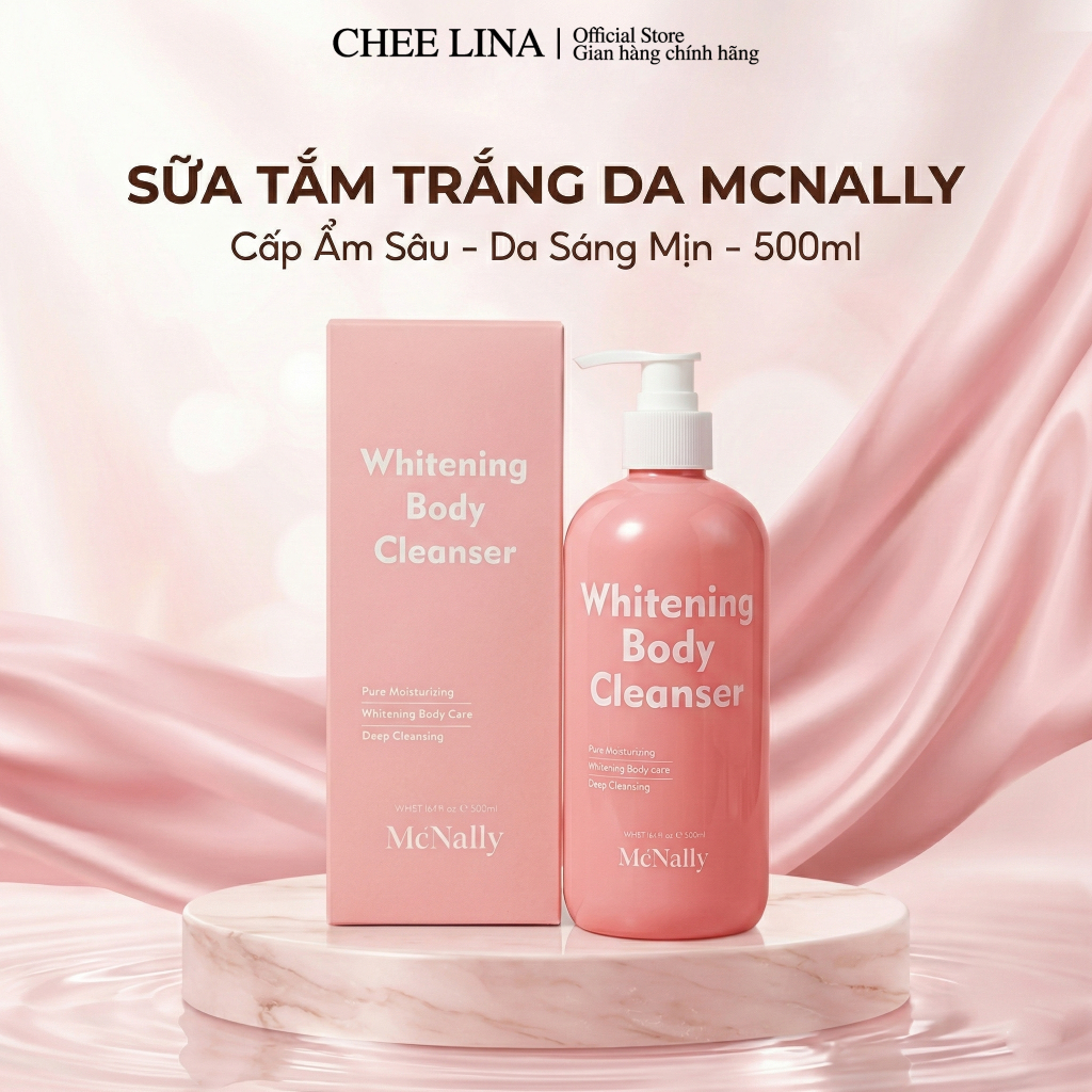 Sữa Tắm McNally Whitening Body Cleanser Dưỡng Trắng Cấp Ẩm Làm Sạch Sâu 500ml | Chee Lina Official S