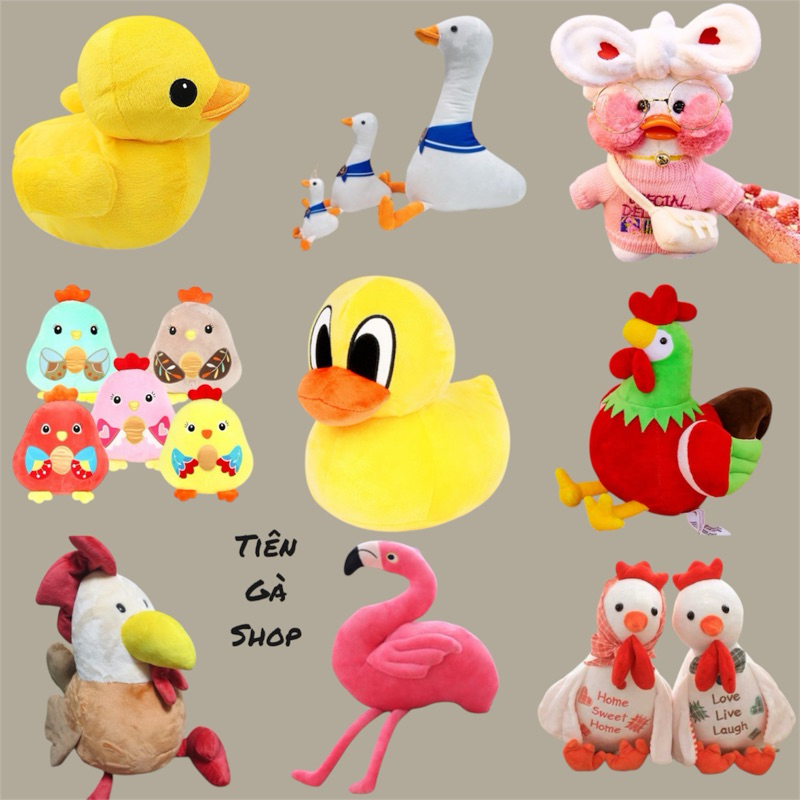 gấu bông con vịt con gà con hồng hạc