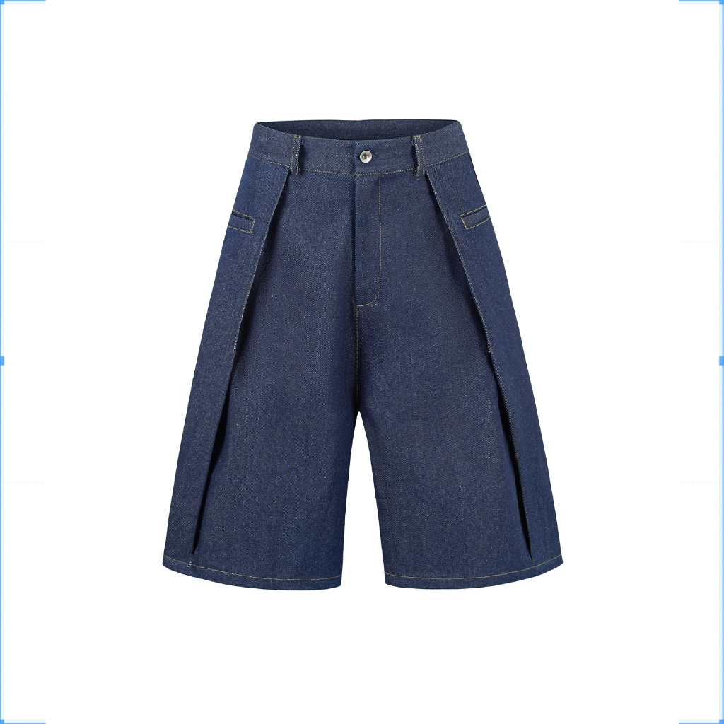 Quần short gấp raw denim  - Ivankov Flap Raw Denim Short