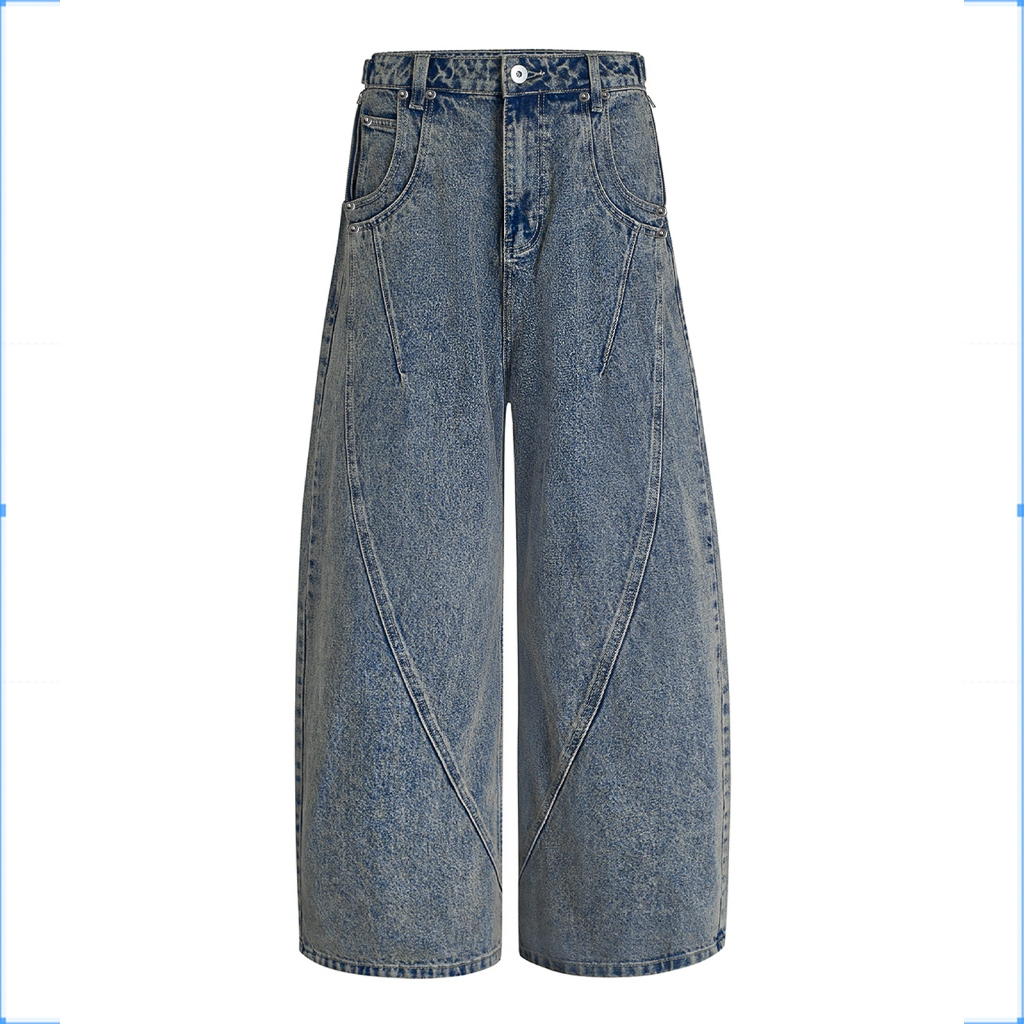 Quần Jeans ống rộng cao cấp màu Vintage Blue - Ivankov Scar Vintage Blue Washed Jeans