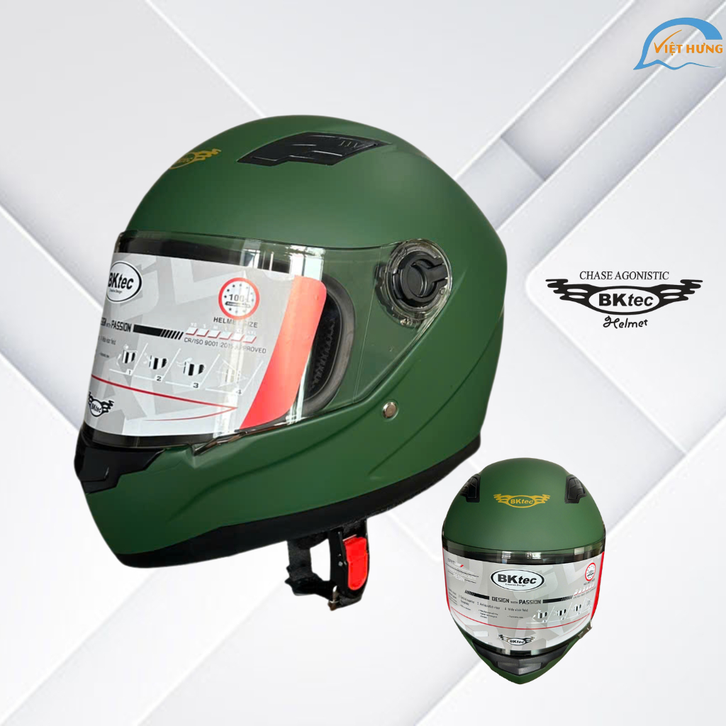 Nón bảo hiểm Fullface chính hãng - Kính chống lóa - Vòng đầu 57-59cm - Bảo hành 12 tháng - BKtec - B