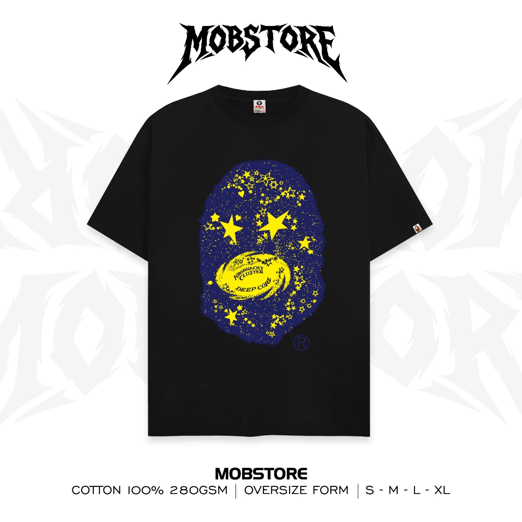 Áo Thun Bape Galaxy Ape Star Form Rộng Unisex Cotton Cao Cấp Dày Dặn  - MOB STORE