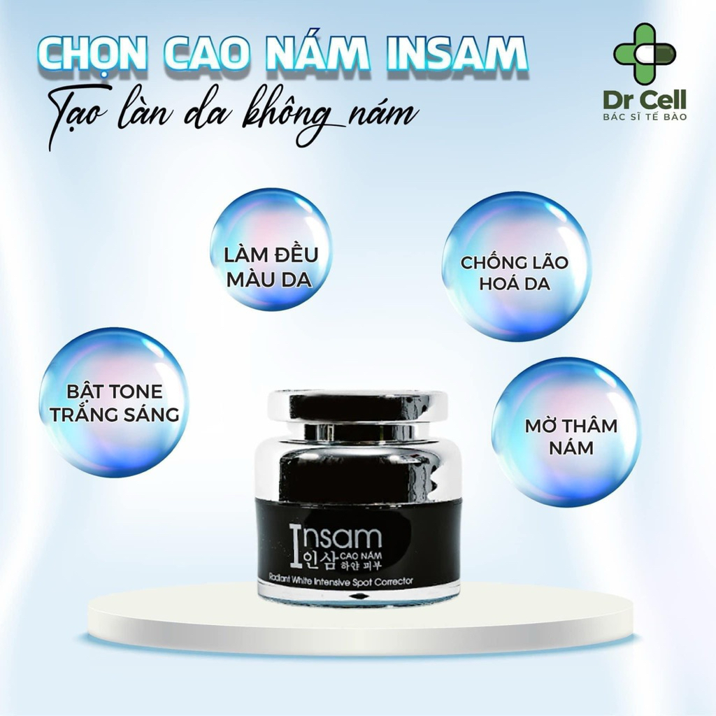 [ Tặng Tinh Chất mờ thâm nám 15ml] Cao Nám Insam DR CELL 20g trắng da hỗ trợ mờ thâm nám