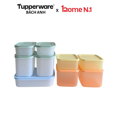 Combo 9 hộp trữ đông và trữ mát Tupperware Freezable và Cubix Square - Nhựa nguyên sinh an toàn