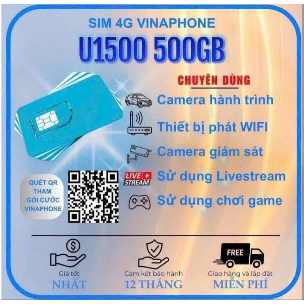 SIM 5G VINAPHONE U1500 12T