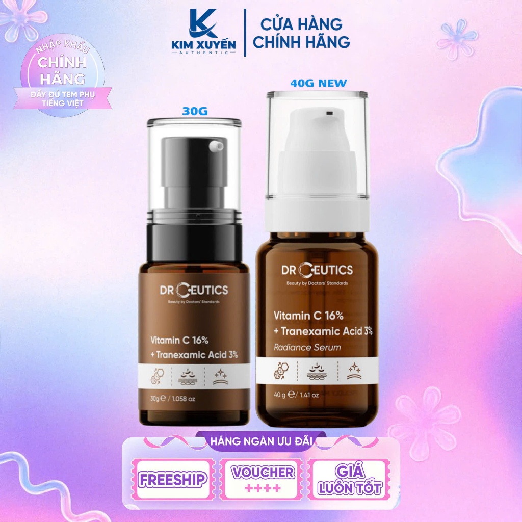 [VITA C] Serum Dr Ceutics Vitamin C 16% + Tranexamic Acid 3% Dr Ceutics 30G/40G